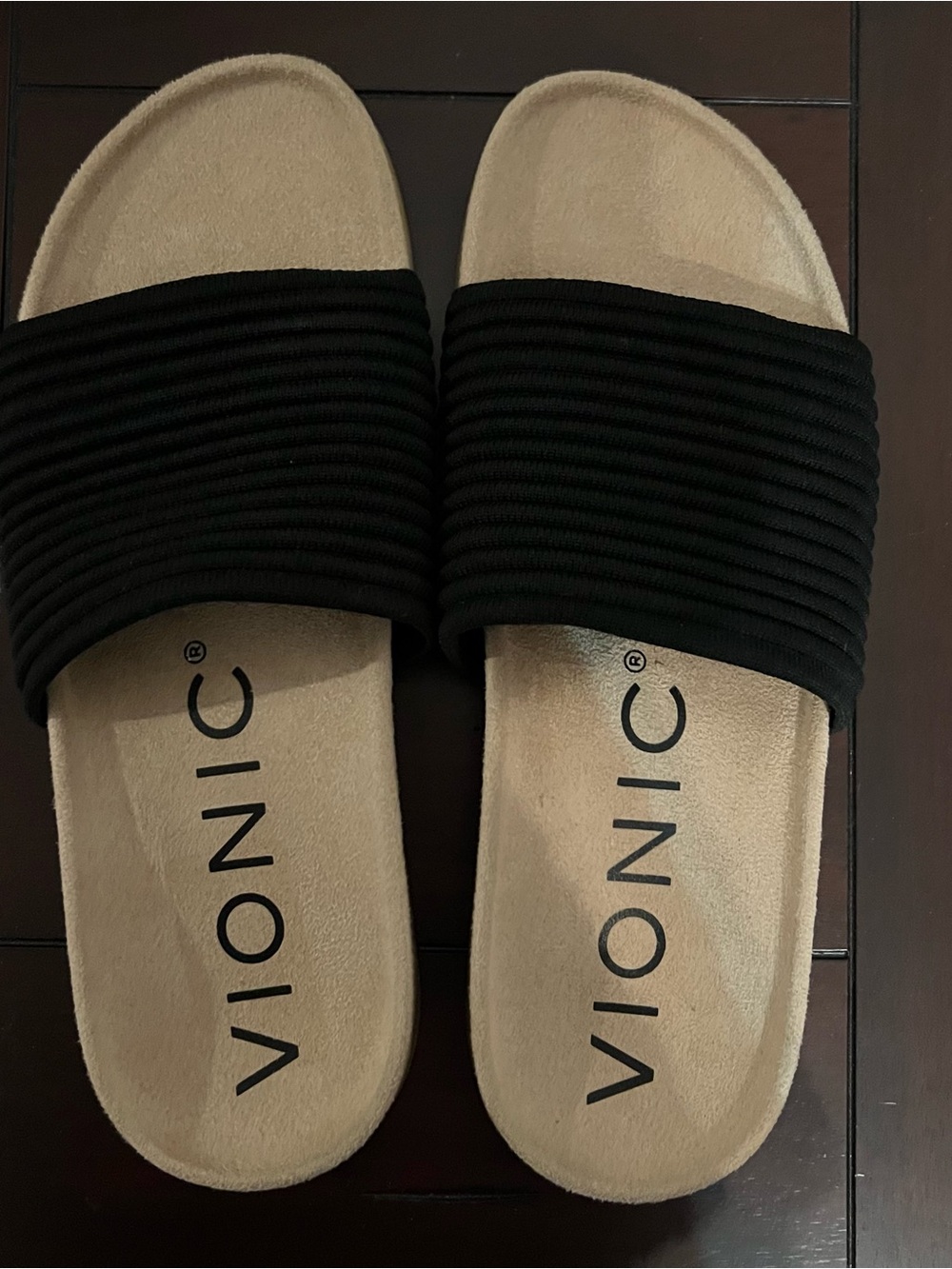 Vionic Evie Knit Slide Sandal - Black -size 10